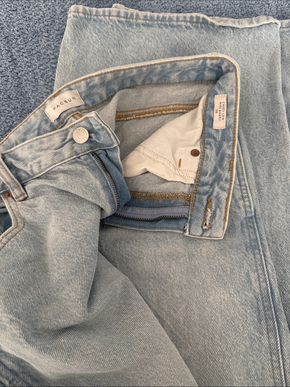 PacSun Light Blue low Rise Women's Baggy Denim Jeans